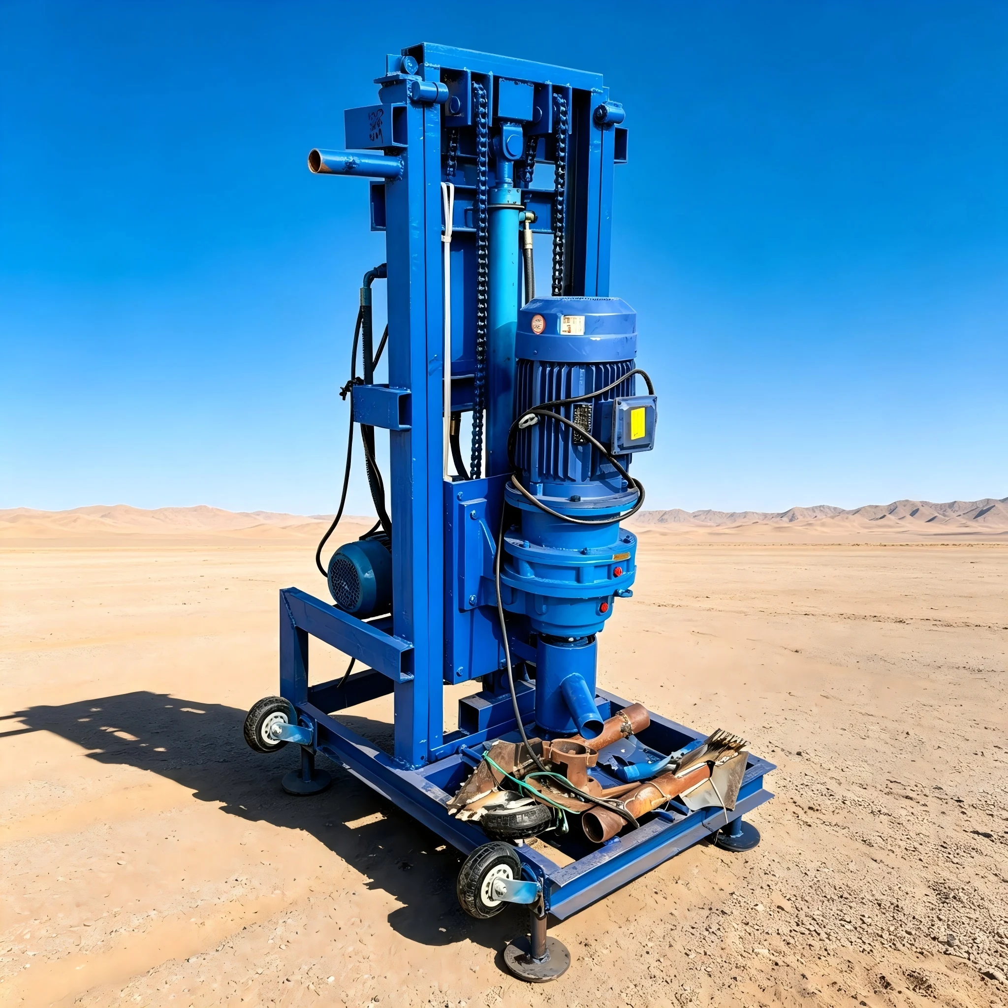 Customized Small Type Water Well Drilling Rig 100 Meter Depth Hydraulic Drive Durable Structure