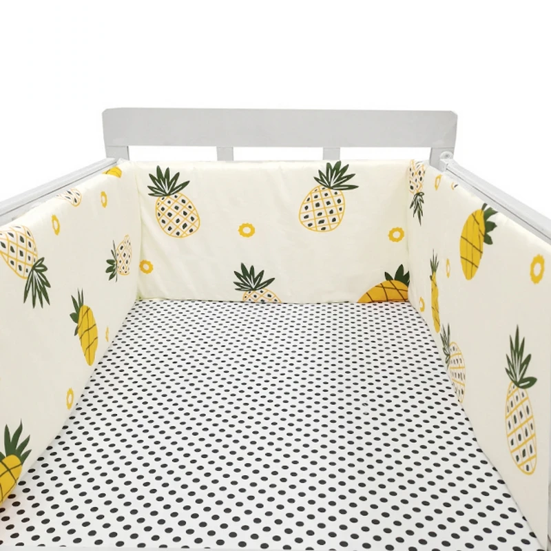 One Piece Impresso Cotton Cot Bumper, Baby Head Protector, Proteção de Cama, Bumpers nos Berços, 200x30 cm