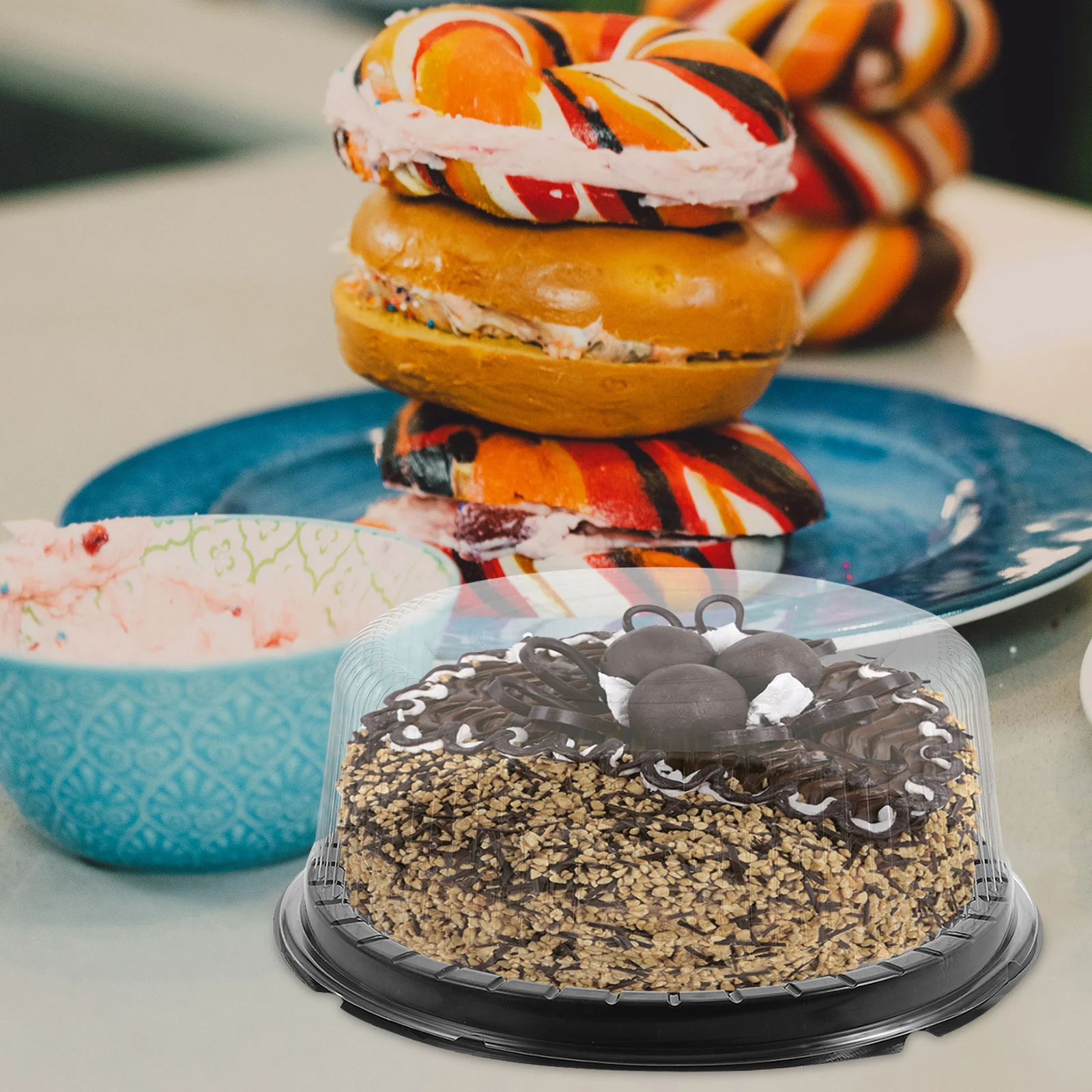

10Pcs Clear Cake Boxes Reusable Plastic Round Cake Carrier Container Dome Lids Bakery Packing Birthday Party Display