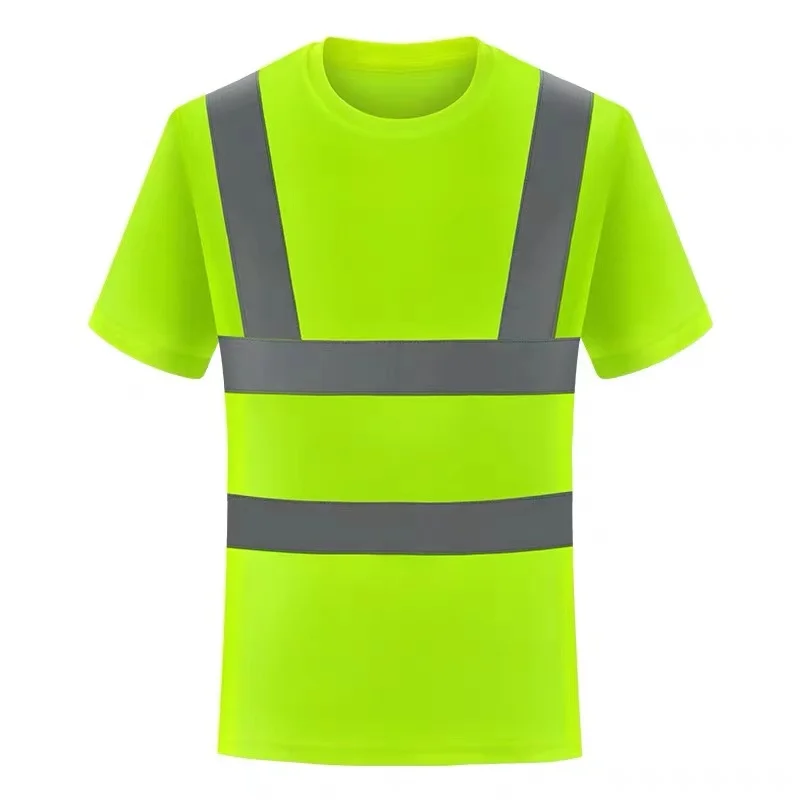 High Visibility Reflective Safety System Fabric Breathable Quick-Drying Reflective Work Clothes Night Safety Cycling Clothes