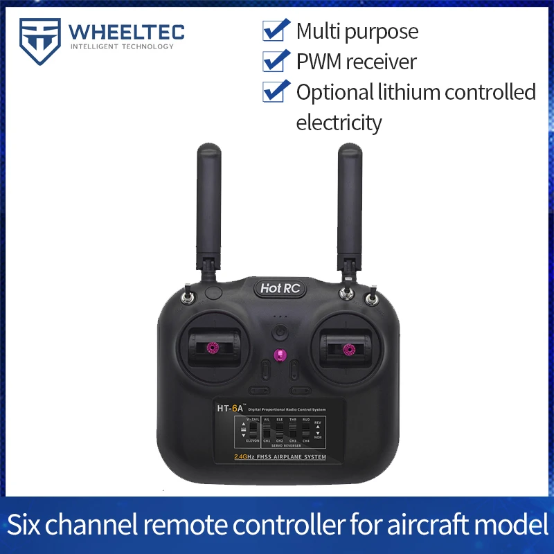 

New 6-channel 2.4G transmitter for fixed wing multirotor remote control of HOTRC smart car aeromodel