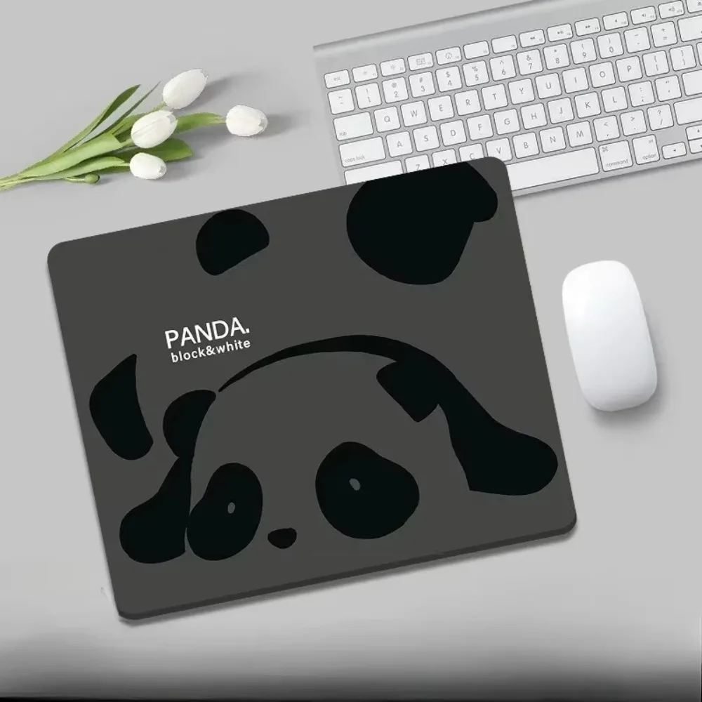 Cute Panda Mouse Pad Small Black and White Office Soft Wrist Rest for Laptop Anti-Slip Durable Stain-Resistant Home Use