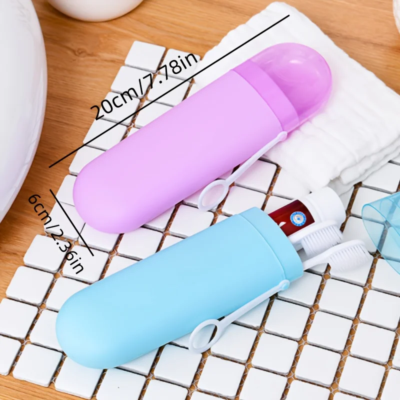 1pc Travel Toothbrush Toothpaste Case Cover Holder Portable Hiking Camping Toothbrush Storage Box Wash Cup Cosmetic Capsule Case