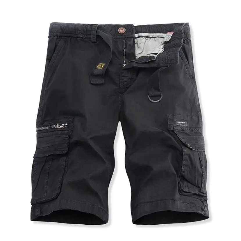 Men Cargo Shorts Multi Pocket Pants New Summer Male Cotton Casual Tool Shorts High Quality Man Military Loose Cargo Pants 40