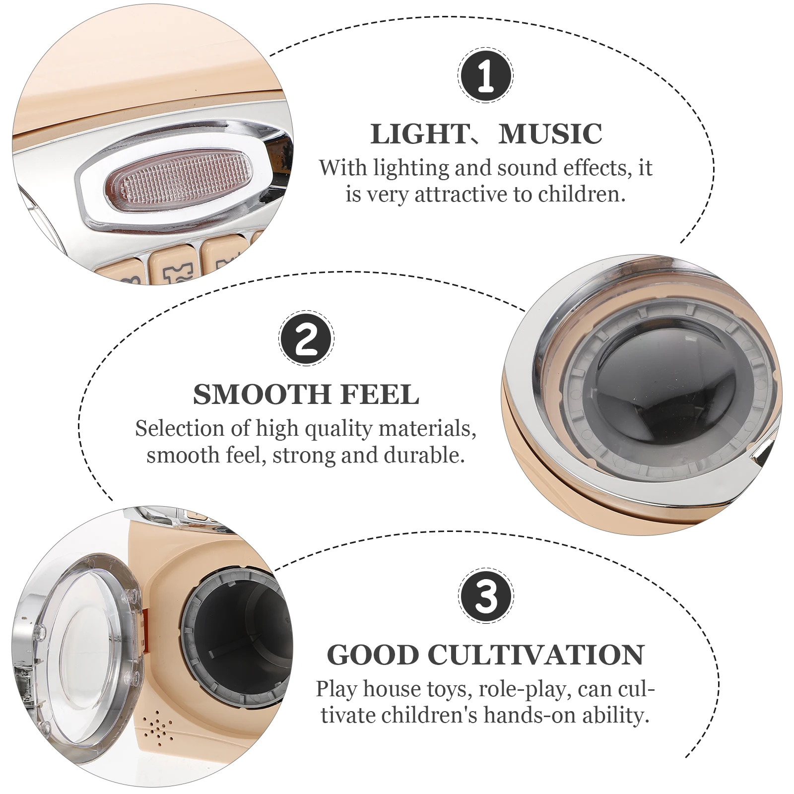 

Simulation Washing Machine For Kids Durable Plastic Mini Laundry Machine With Light Sound, Educational Play House Toy, Children