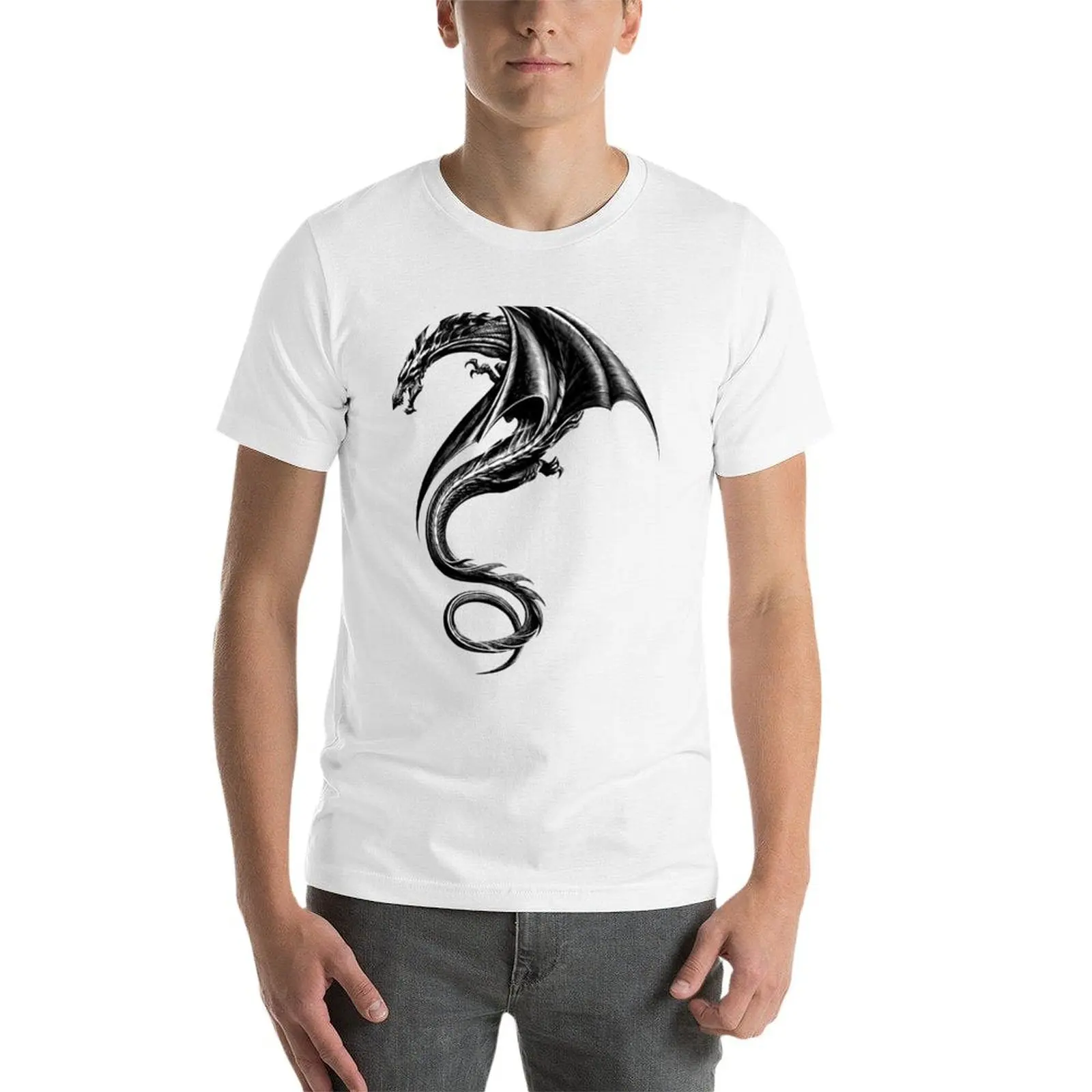 الفتاة مع وشم التنين وشم ليزبيث سالاندر تي شيرت مطبوعة تي شيرت للرجل تي شيرت للرجل حزمة القطن #4