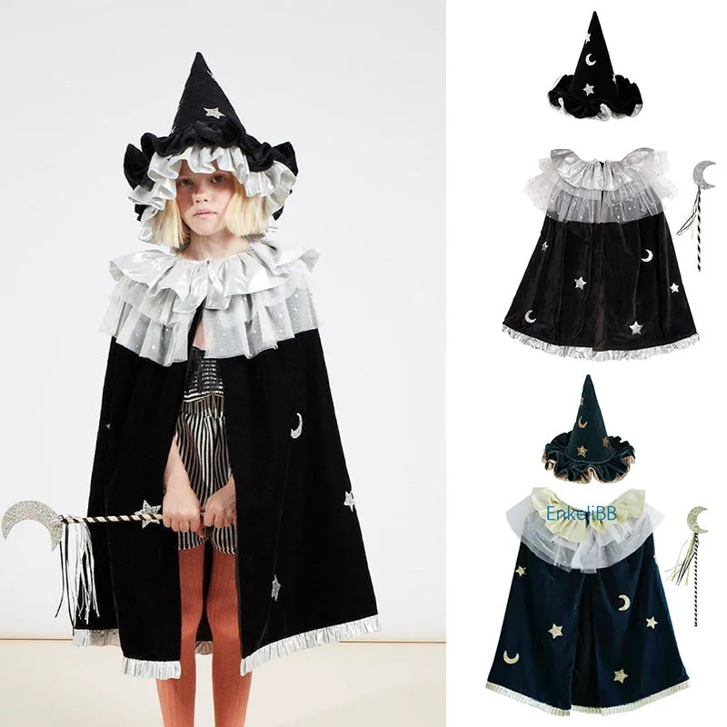 EnkeliBB halloween children cape hat funny boy girl witch decorations halloween holiday supplies