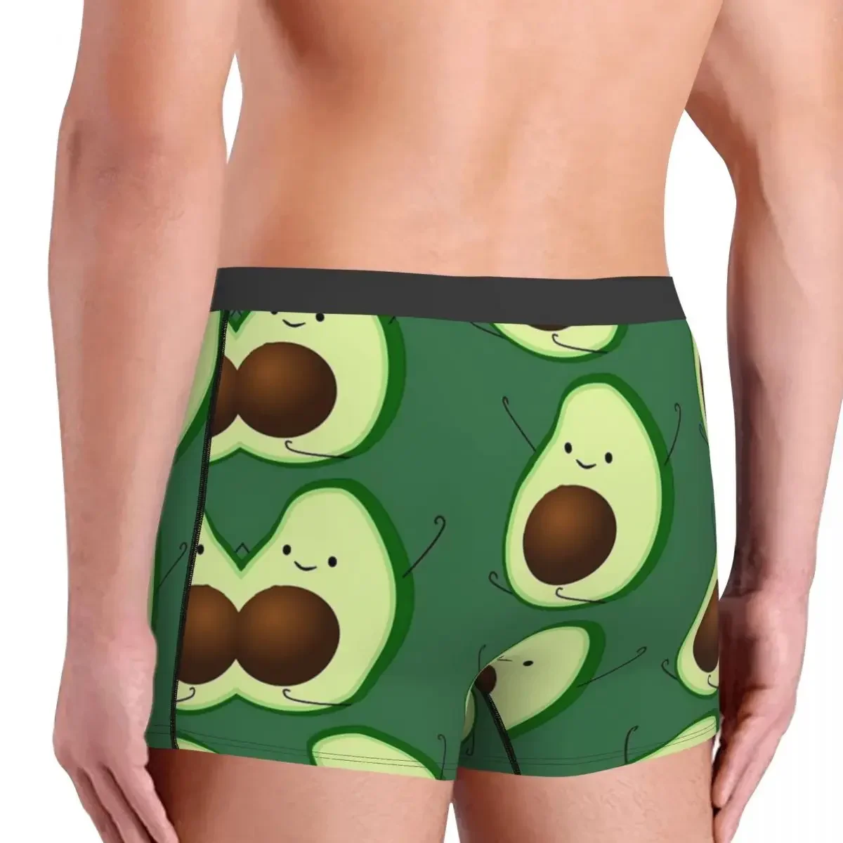 Boxer Doux et Amusant pour Homme, Sous-Vêtement Vegan, Culotte à Motif Avocat