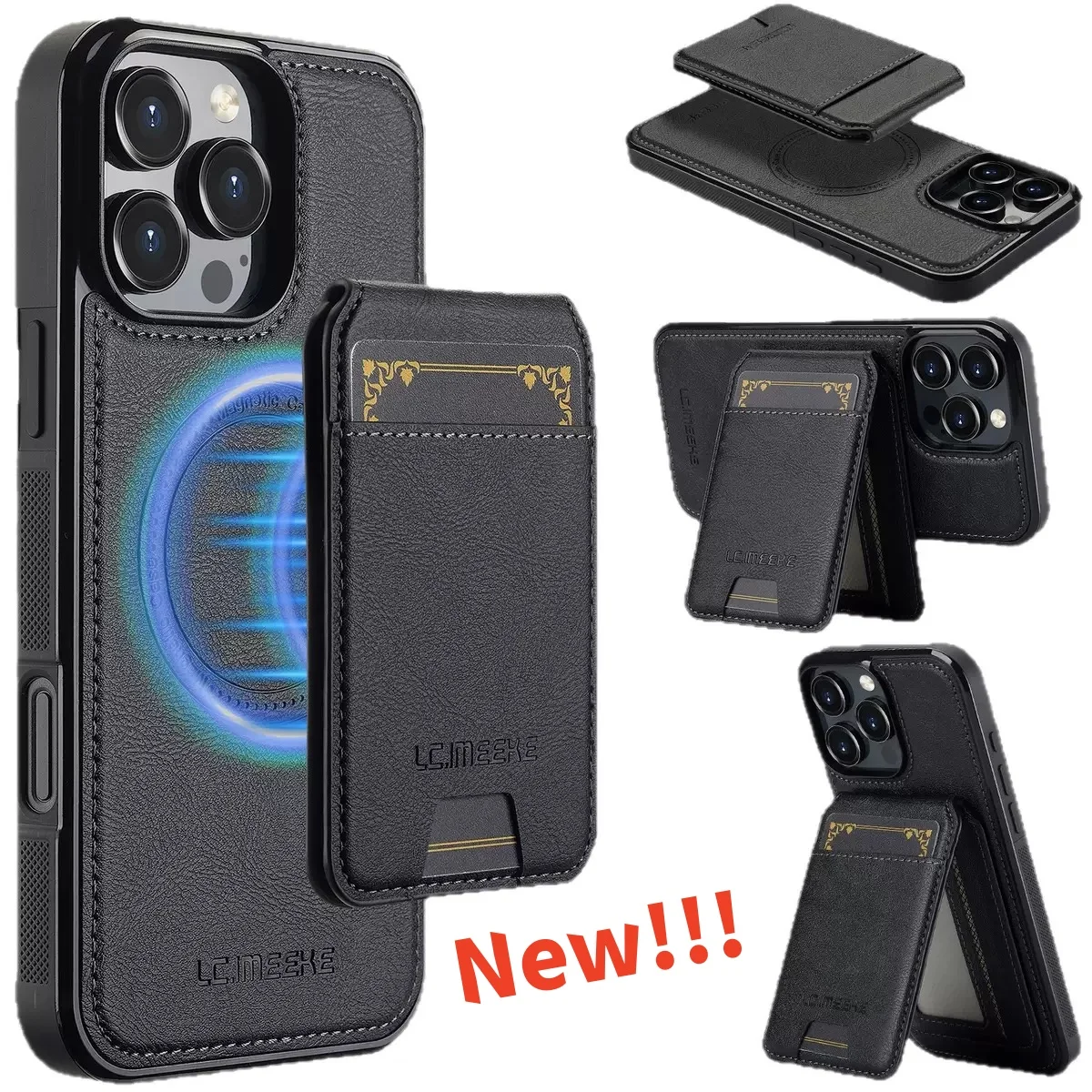 New Detachable Magnetic 2 In 1 Premium Quality Leather Case For iPhone 17ProMax 16 15 14 13 12 Pro Card Pocket Phone Cover