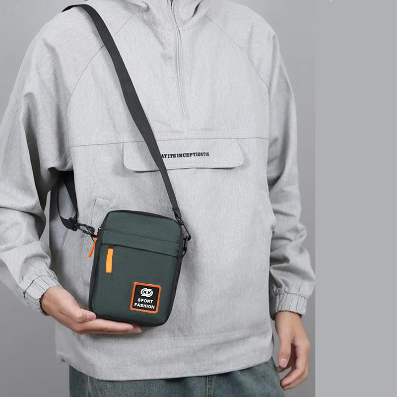 Herren-Umhängetasche mit mehreren Reißverschlüssen, trendigem Farbkontrast und lässigem Messenger-Stil – Detail 10