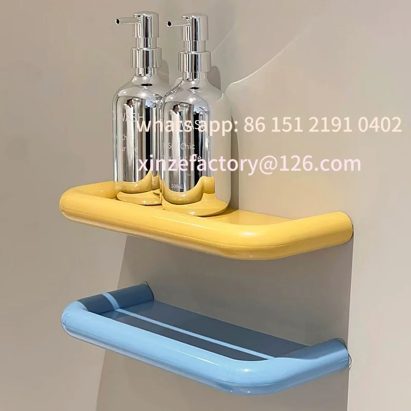 

Customizable Stainless Steel Bathroom Shower Organizers,Dopamine Color Wall-Mounted Shelves for living room