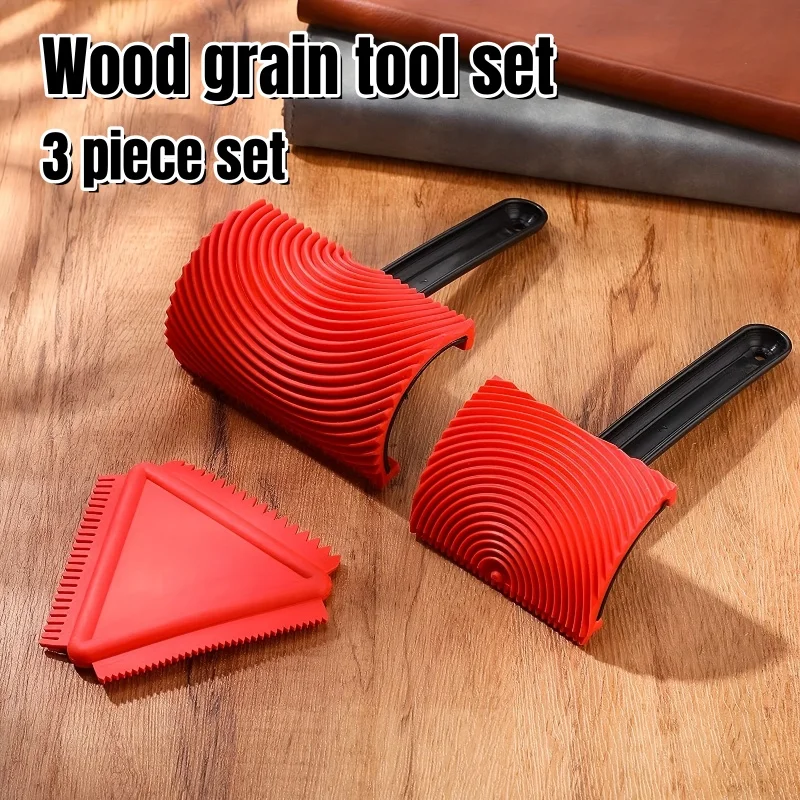 

Wood Graining Painting Tools Set DIY Grain Rubber Empaistic Wood Texture Grain Tool For Household Wall Room Art Paint Decoration