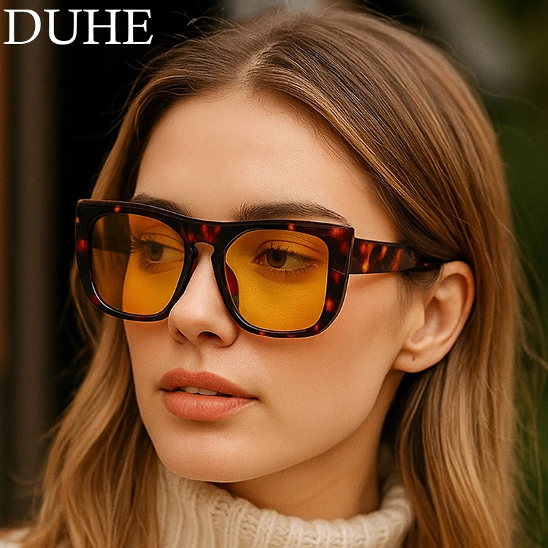 

Квадратные солнцезащитные очки в большой оправе в стиле ретро, элитные уличные повседневные легкие роскошные солнцезащитные очки Ins, женские свежие элегантные модные солнцезащитные очки