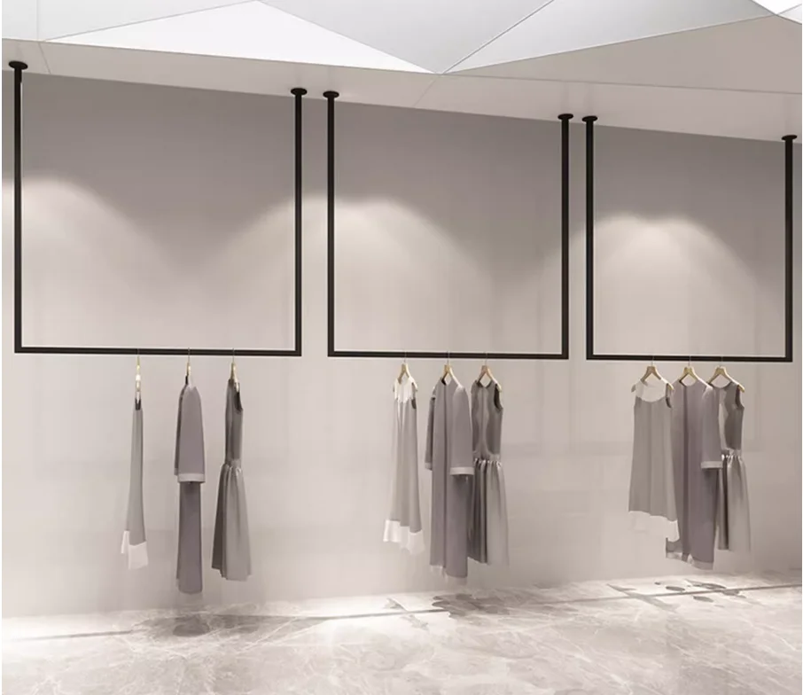 Clothing store ceiling hanging clothes hanger hanger hanging on the wall clothing display rack