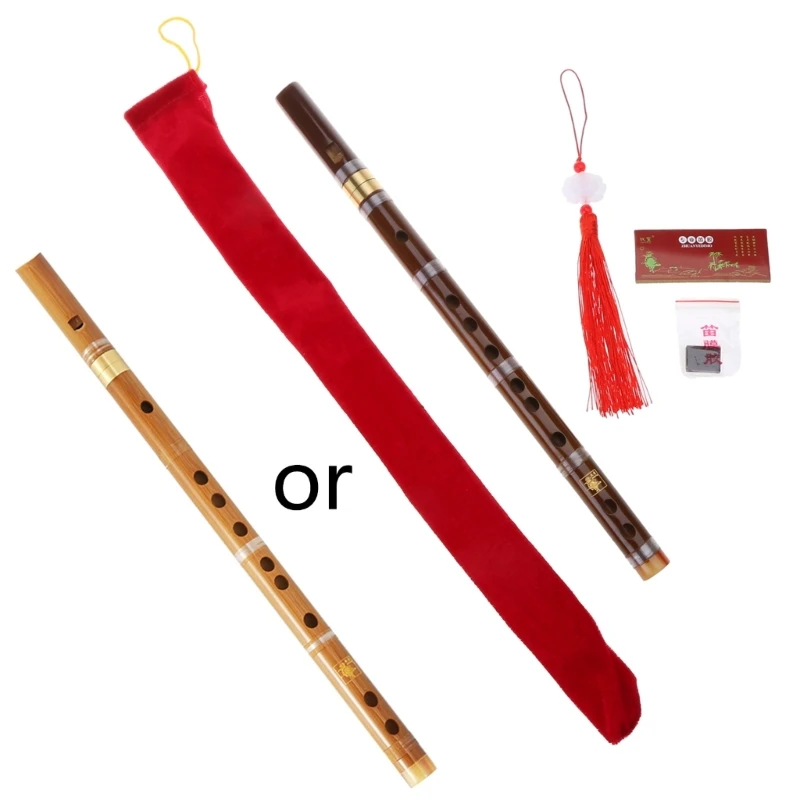 Key Flute Bamboo Pluggable Traditional Handmade Chinese Musical Woodwind Instrument Key of Study Level Performances E56D