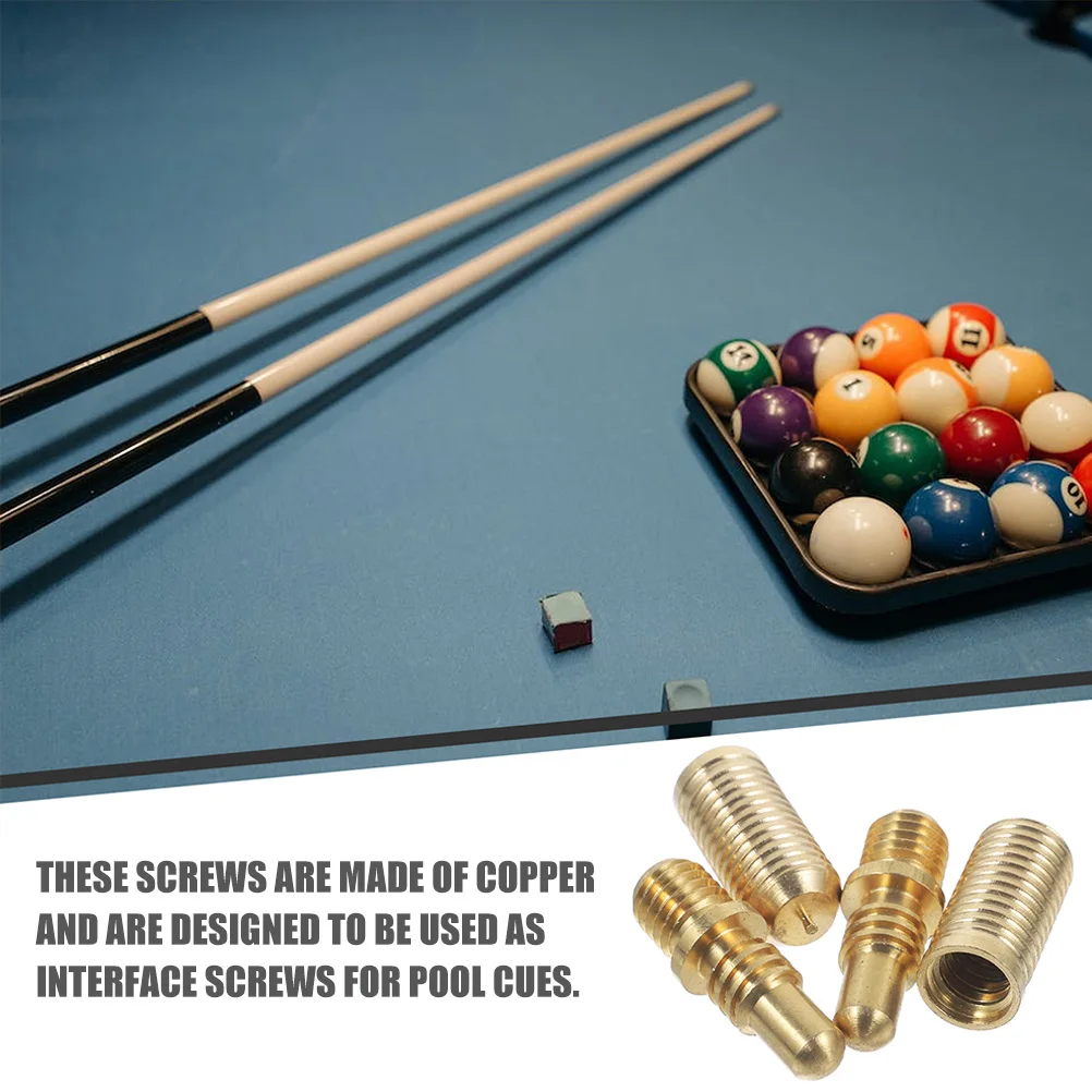 

3 Sets Pool Extension Rod Joint Copper Billiard Connecting Repairing Parts Pool Cue Joint Accessories Heavy Duty Screws For Cue