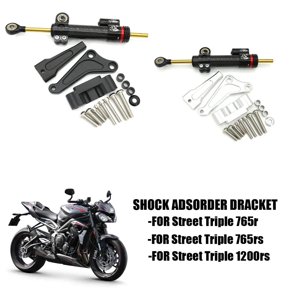 

New For Street Triple 1200RS 1200 RS Motorcycle Steering Damper Stabilizer Bracket Mounting Kit For STREET TRIPLE 765RS 765R