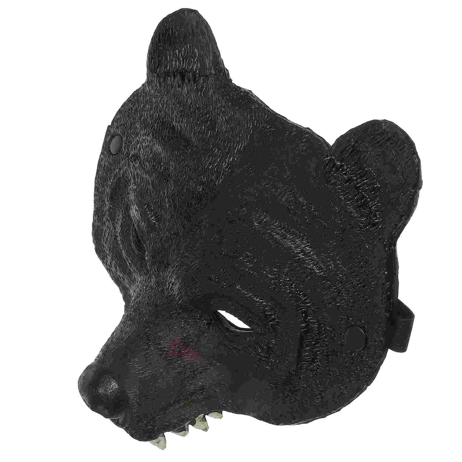 

Black Bear Mask Mardi Gras Masks Masquerade Bulk Men Prom Decorations for Party Pu Craft Fox Costume Halloween Costumes