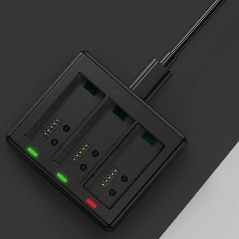 شاحن بطارية R91A لـ 13 ملحقات كاميرا الحركة، حماية من الشحن الزائد، قاعدة شحن البطارية بثلاث فتحات