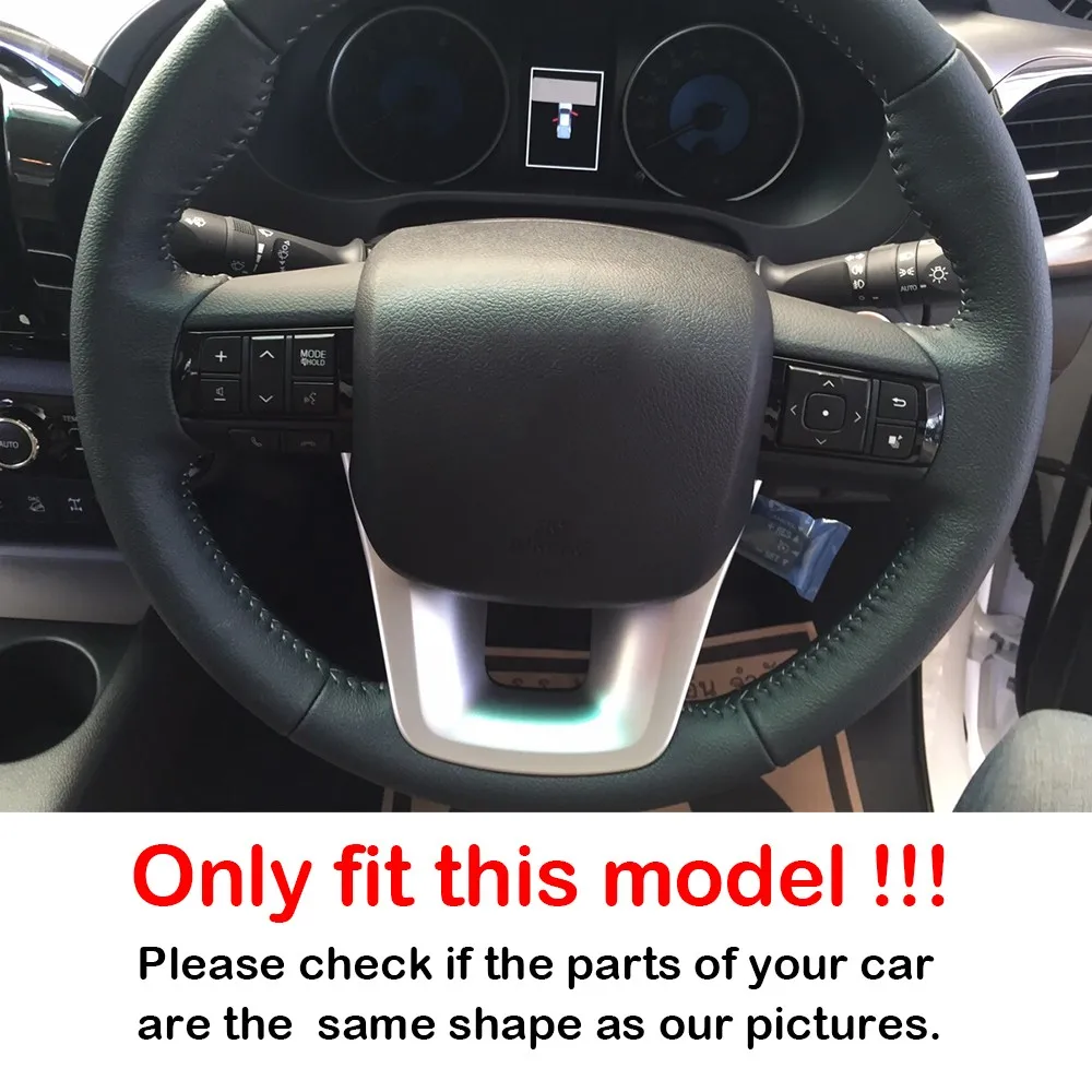 For Toyota Hilux Fortuner 2016-2024 Car Steering Wheel Trim Button Decoration Frame ABS Cover Sticker Interior Accessories