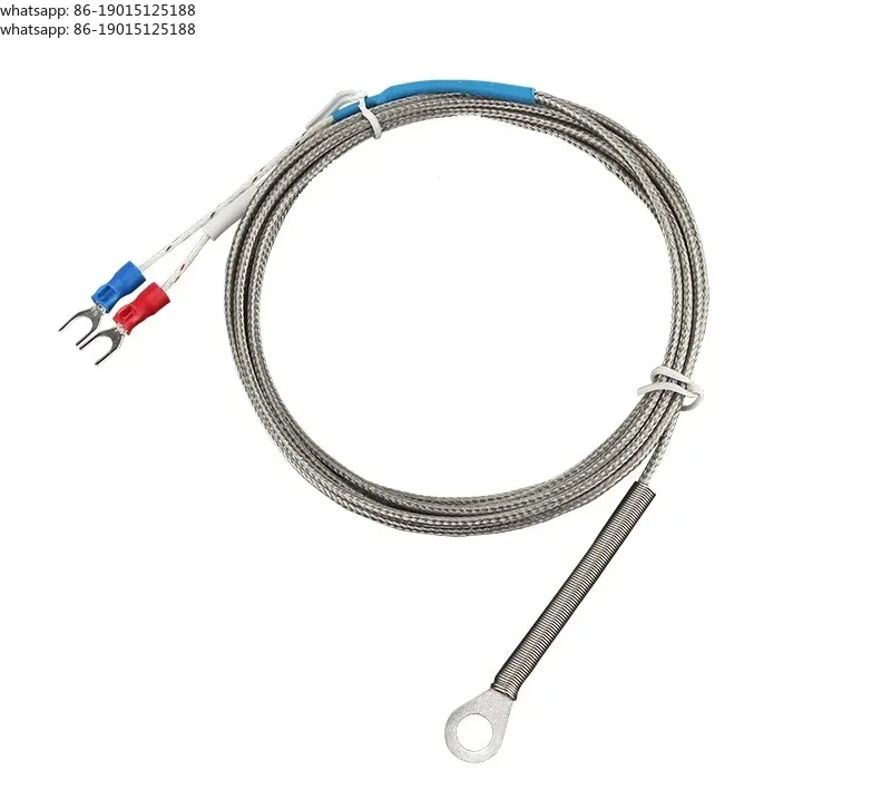 5mm Hole Washer K/E Type Thermocouple Temperature Sensor Probe 1/2/3/4/5M Cable For Industrial Temperature Controller