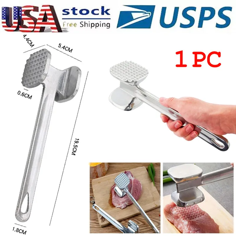 

7.68"Double Side Meat Tenderizer Steak Mallet Food Hammer Beef Pork Kitchen Tool