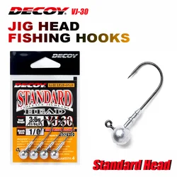 DECOY JAPAN VJ-30 1.8-7g 3/4/5pcs/pack JIG Head Fishing Hooks Standard Head Violence Jig Heads Strong Wire&Round Head