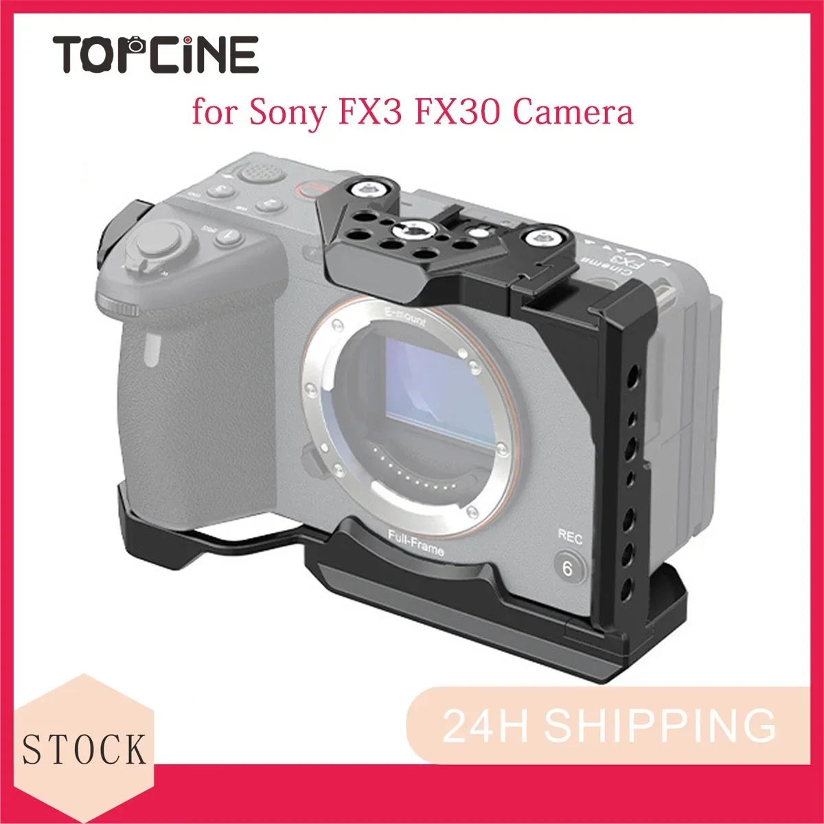 

Topcine Fx30 Cage for Sony FX30 FX3 Camera Cage Case Rig with Multiple 1/4 Holes Cold Shoe Mount FX3 Cage