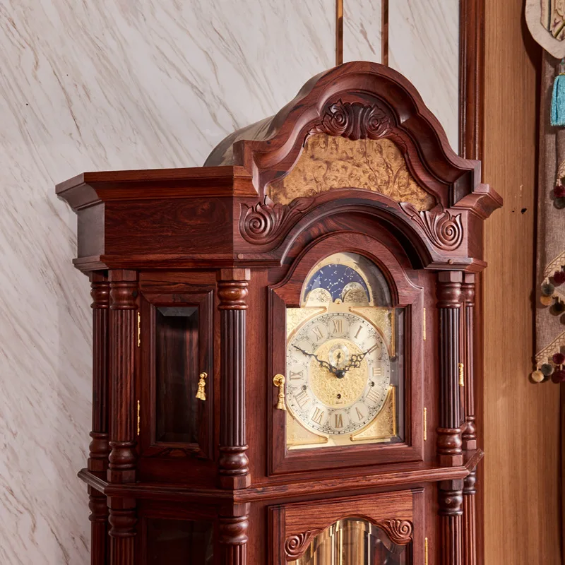 German nine-tone floor clock Helmler mechanical living room European pendulum clock Solid wood rosewood luxury villa large clock