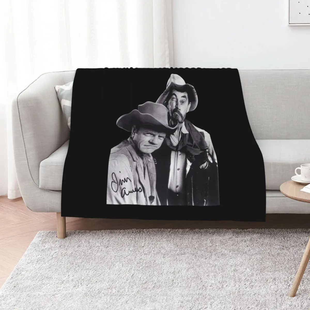 Gunsmoke Series James Arness And Matt Dillon Throw Blanket Plush Decorative Throw bed plaid Beautifuls Blankets