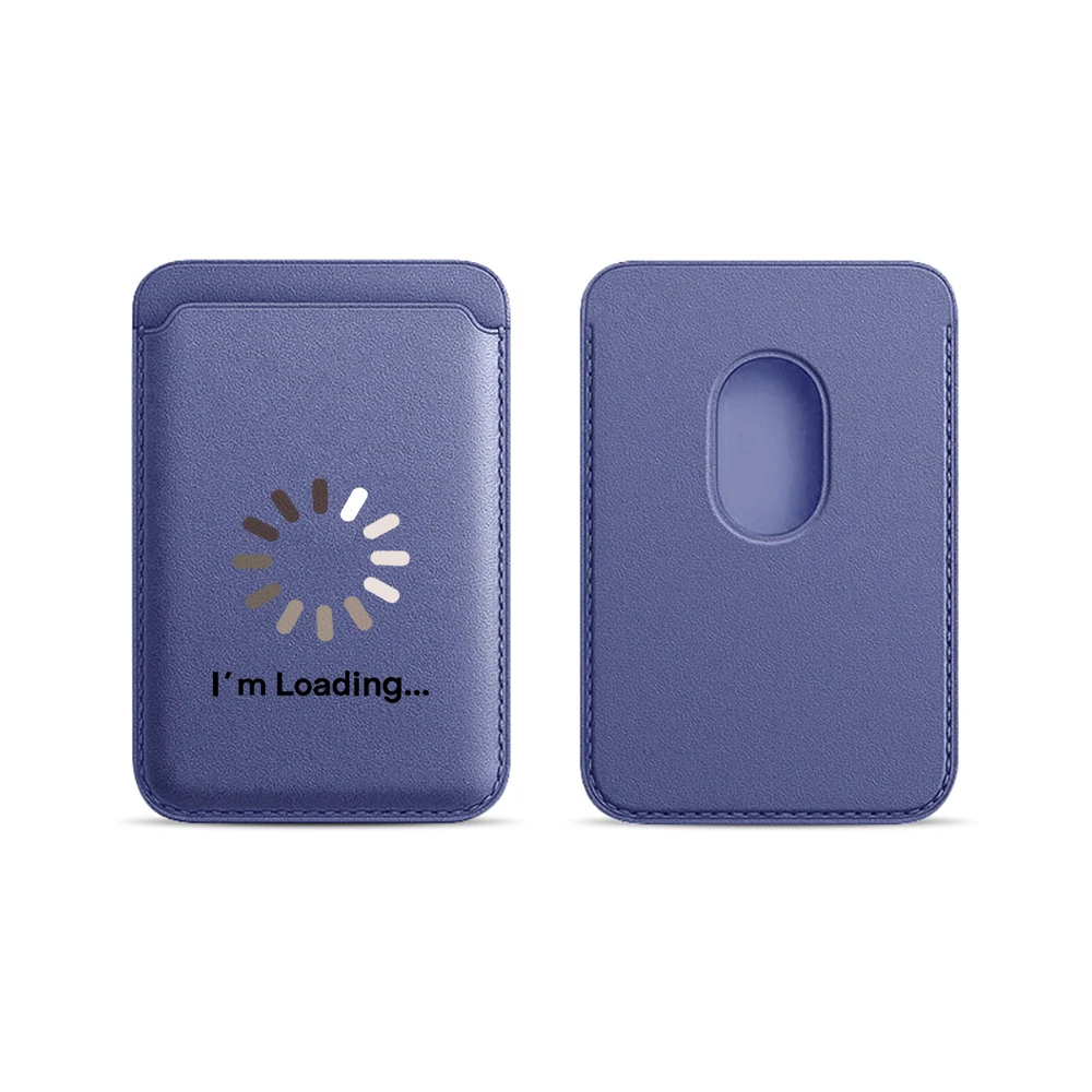 I'm Loading... Leather Card Wallet Cover Phone Card Holder For Magnetic Case Suitable For all iPhone Magsafe Card Phone Back Bag