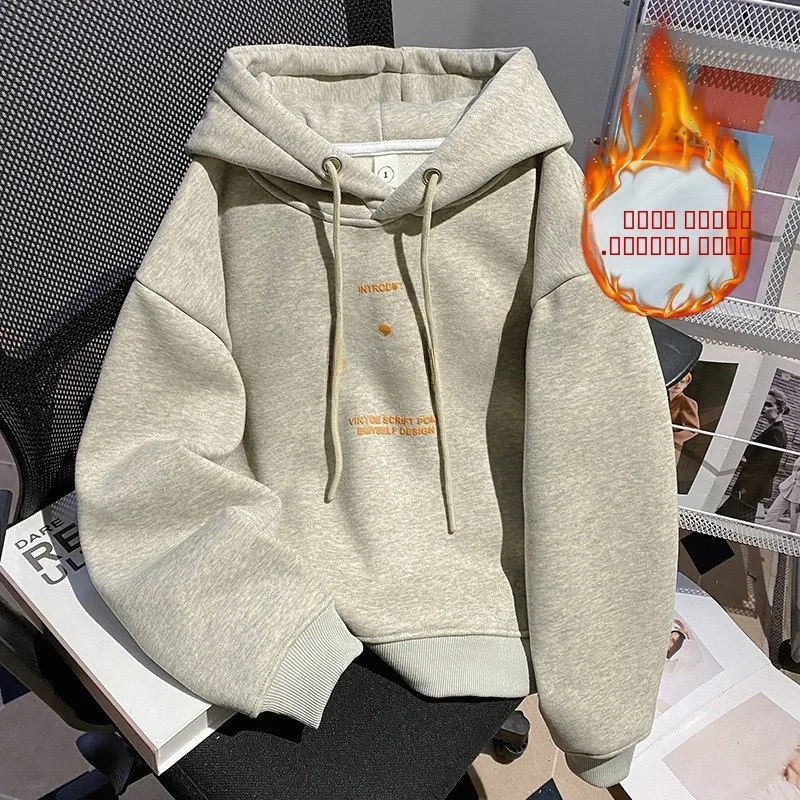 

Корейская женская толстовка свободного кроя для осени и зимы: новинка, теплая, повседневная, удобная, в уличном стиле, тренд сезона