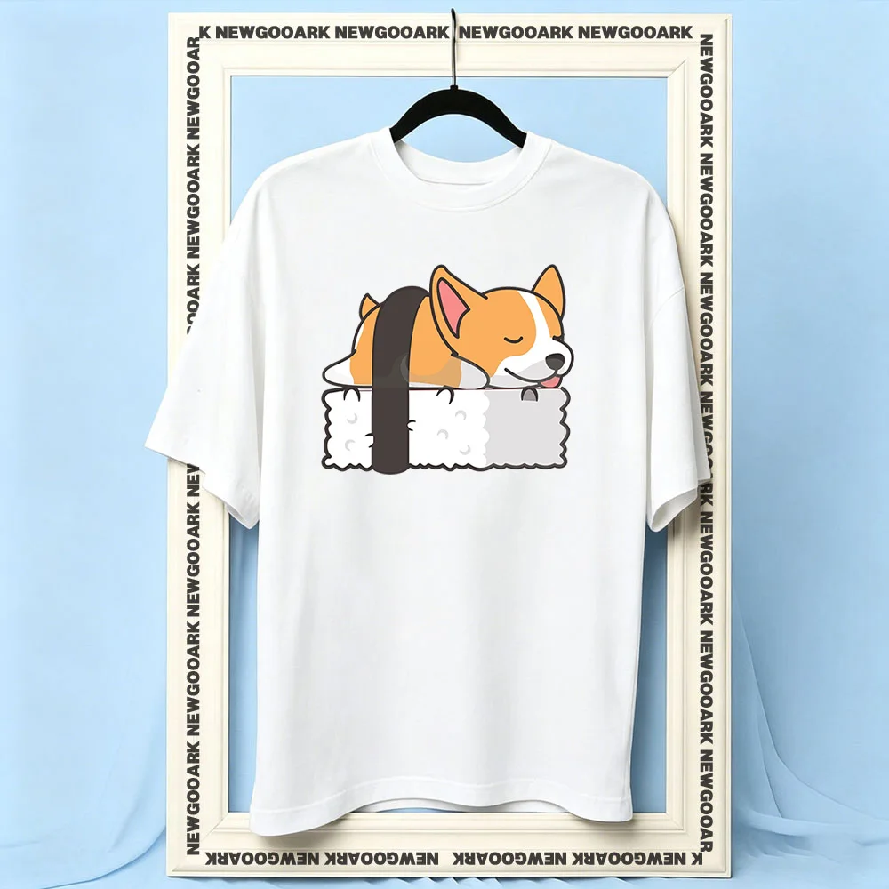 Corgi SushiT-shirt Woman Man Summer Cotton Graphic T Shirts Adult Casual O-neck Short-sleev Breathable couple S-3XL