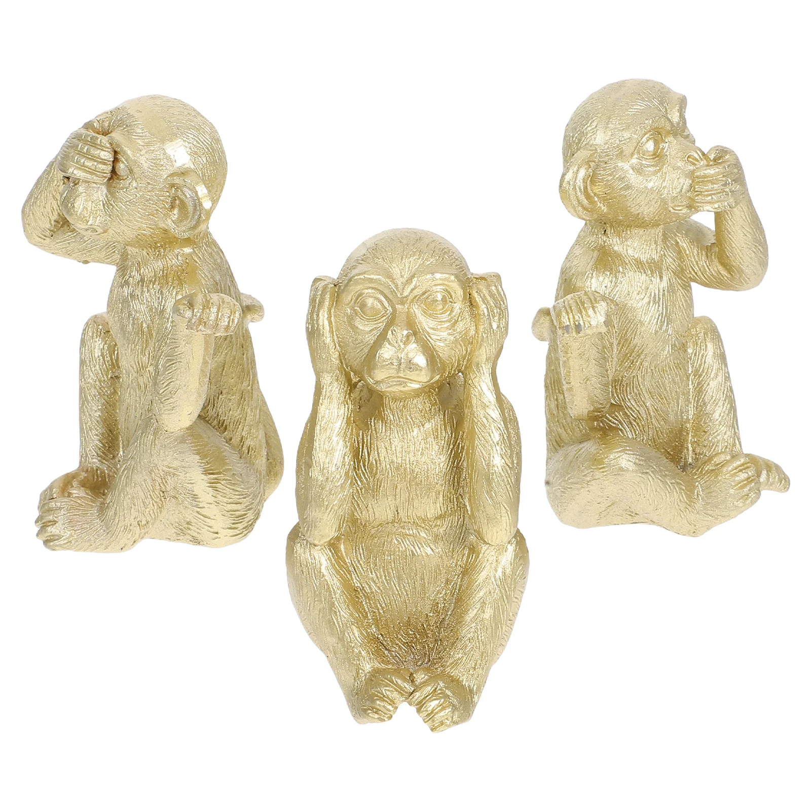 

3Pcs Resin Monkey Statue Decor Unique Creative Accessory Tea Table Office Home Festival Gift Smooth Edges Compact Size Living