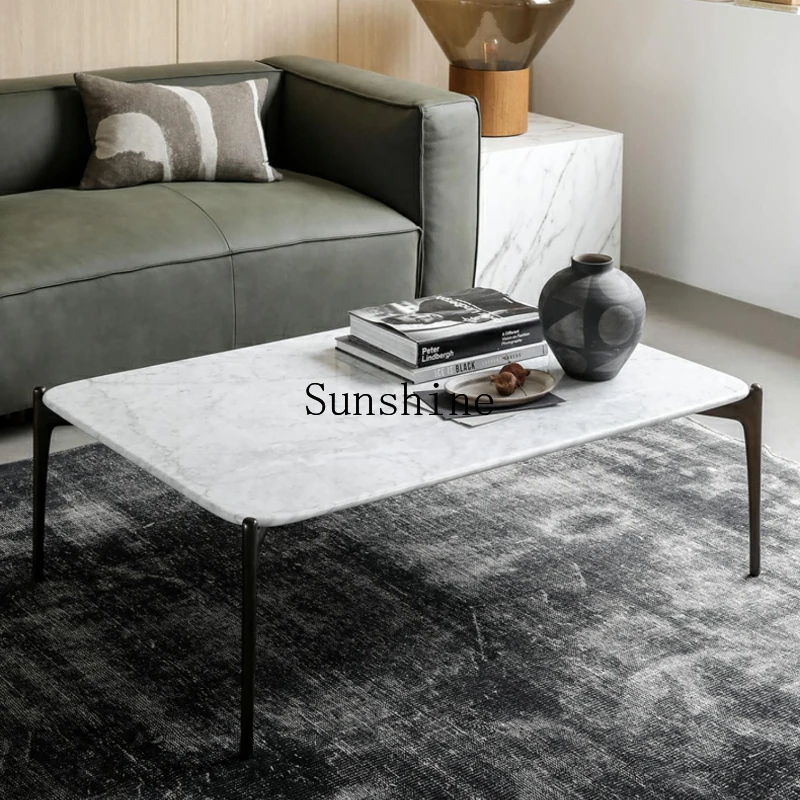 Nordic simple living room marble rectangular coffee table