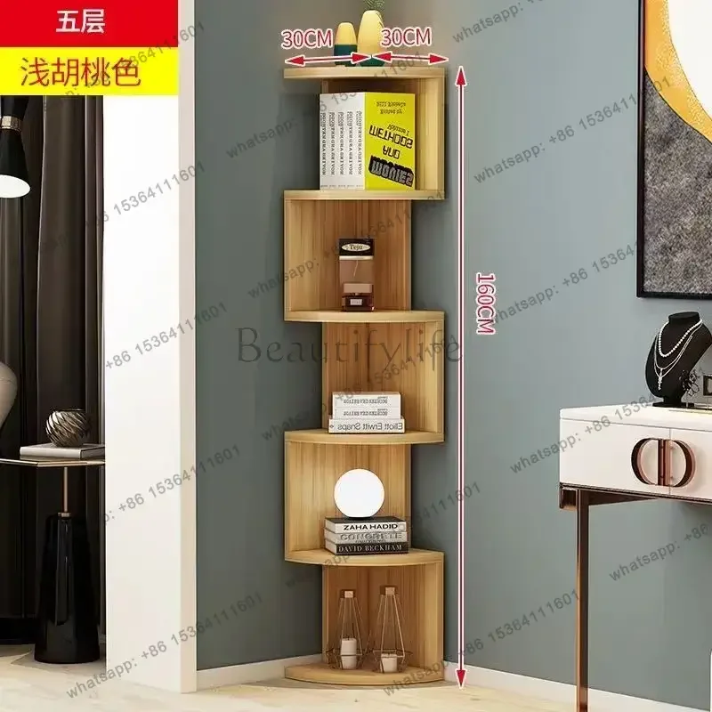 Simple Floor Creative Triangle Corner Multi-layer Shelving Home Living Room Bedroom Study Corner Bookshelf