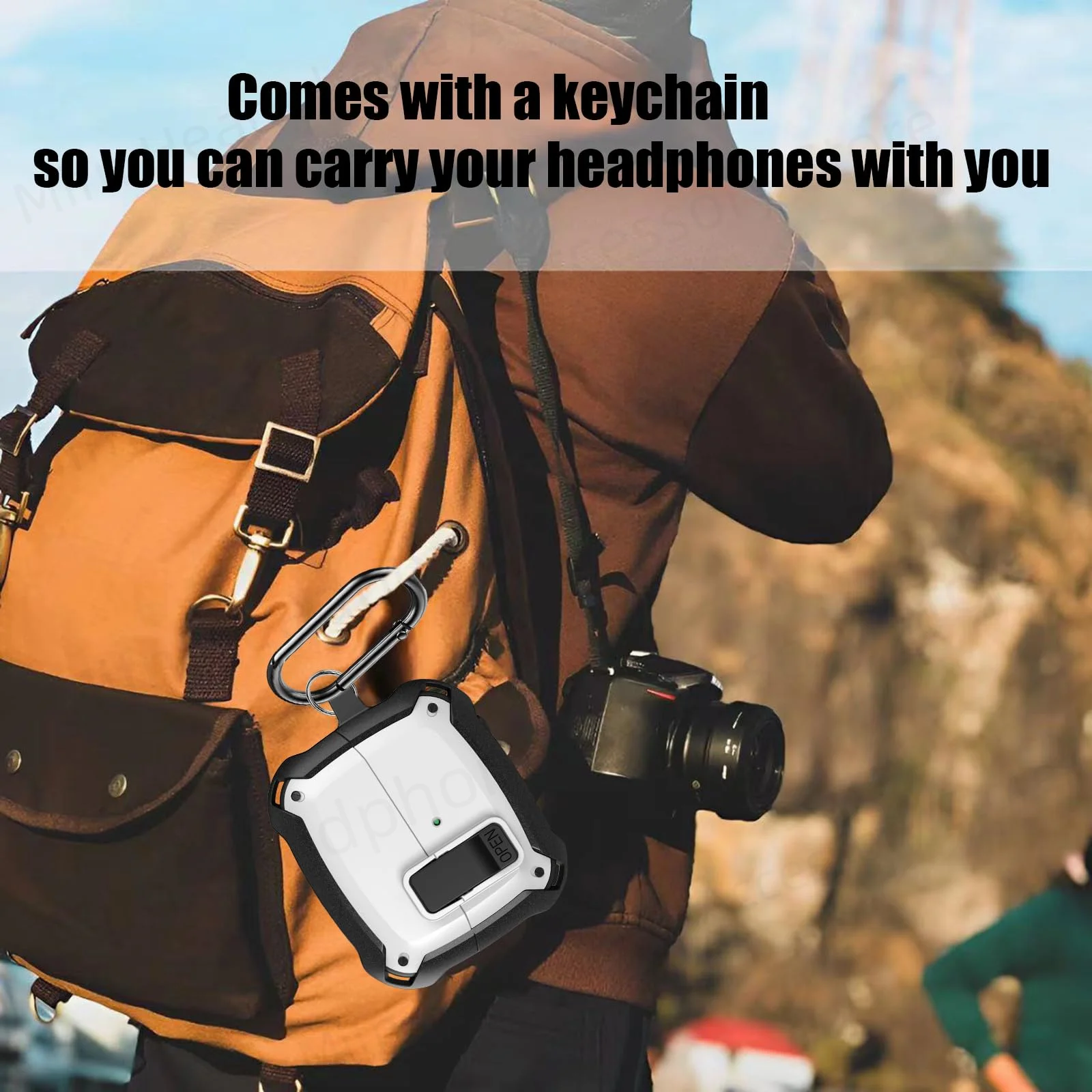 2024 Buds 3 Pro/Buds 3 With Lock Case TPU Hard Shell Protective Cover with Carabiner Security Lock Cover for Samsung Buds 3 Pro