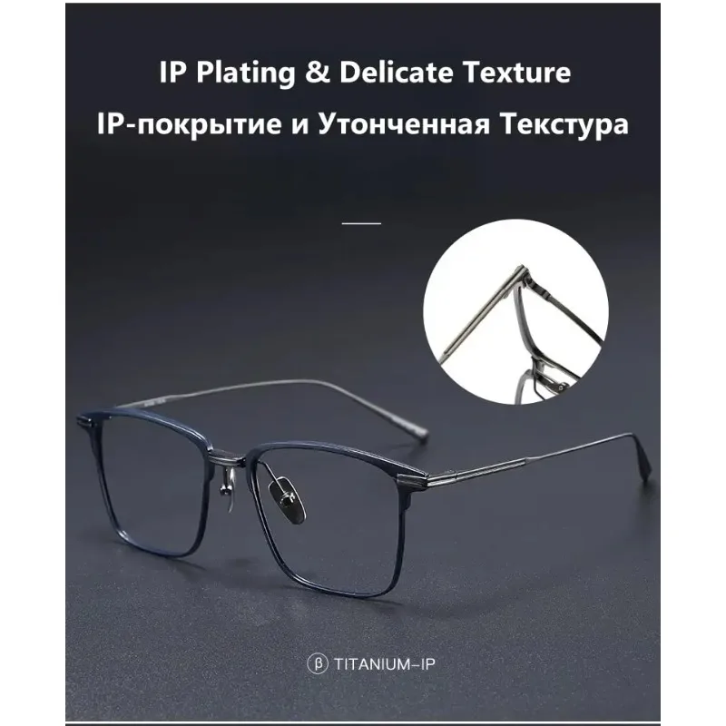 

KUXA Square Pure Titanium Eyewear Men Top Quality Ultra Light Gentlemen High End Male Gafas for Prescription Lenses