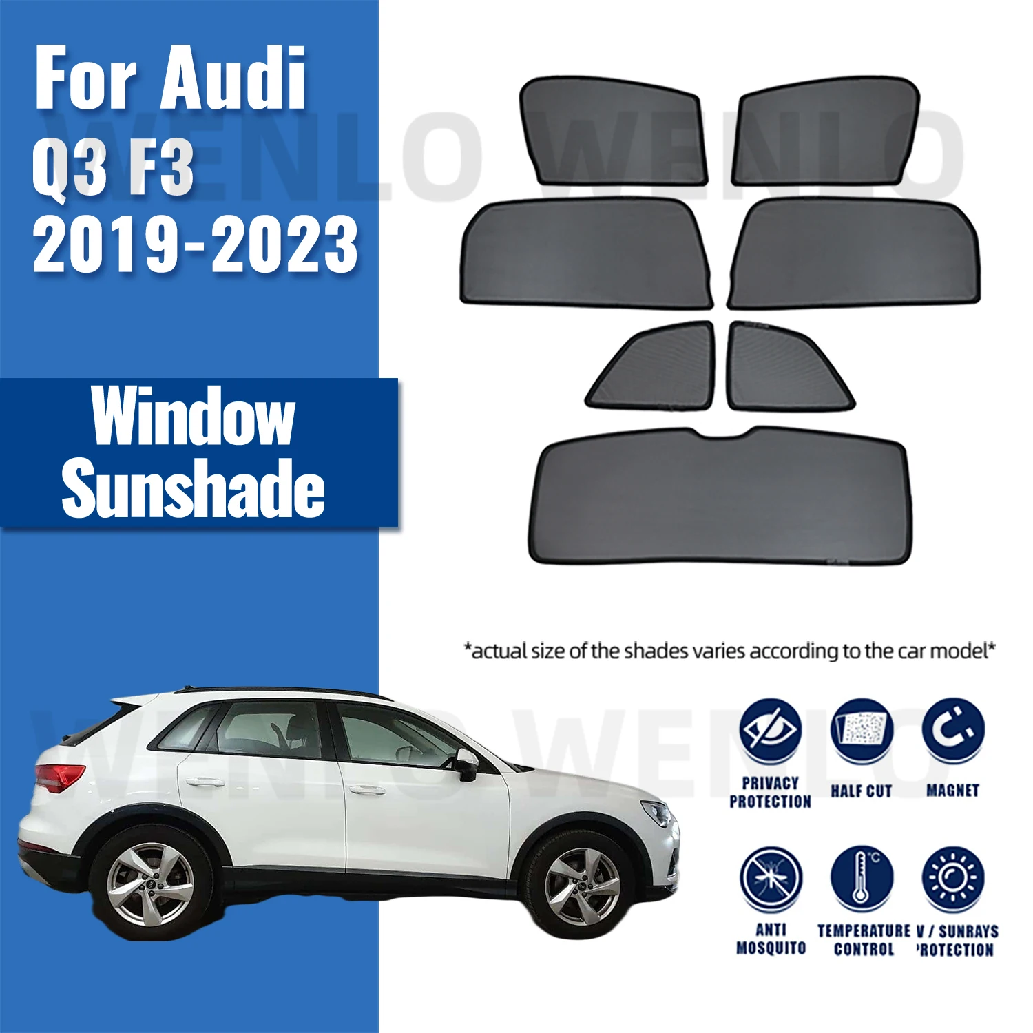 

For Audi Q3 F3 2019-2023 Car Sunshade Customized Side Window Curtain Sun Shield Visor Front Windshield Sun Protection