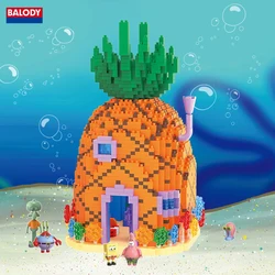 SpongeBob SquarePants Pineapple House Building Blocks Krabby Patty Restaurant Resurrection Island Portrait House Bricks Kids Toy