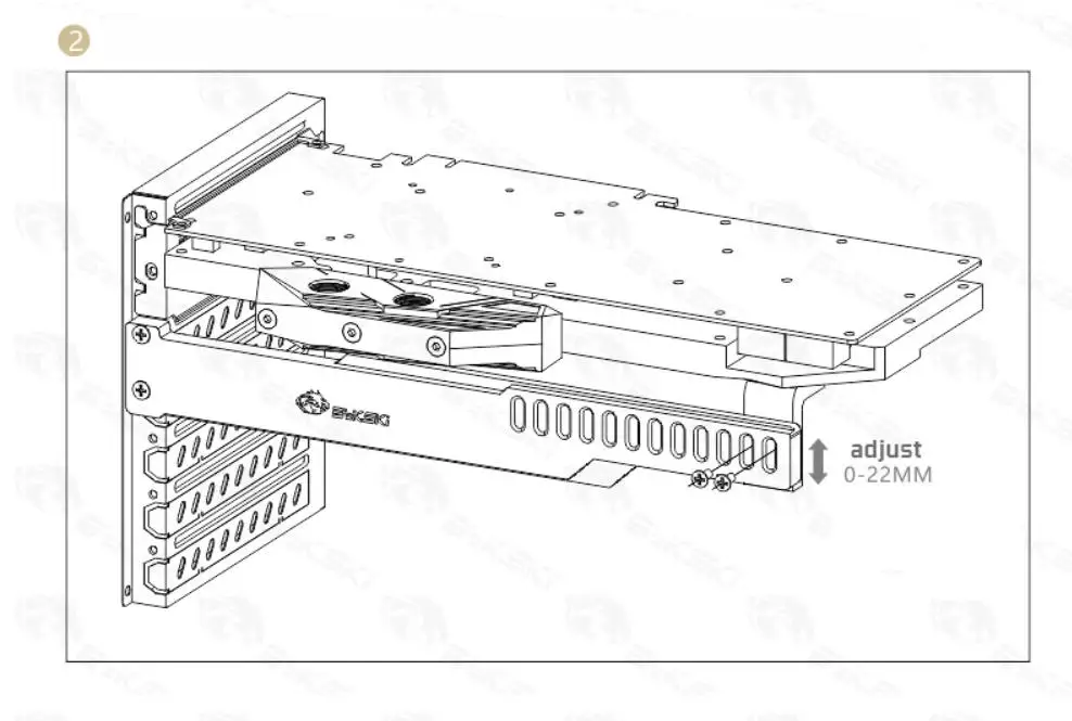 Металлический алюминиевый кронштейн Bykski для карта Brace GPU, длина 250 мм/поддержка фиксации видеокарты в корпусе с 2 отверстиями, B-GPU-BT