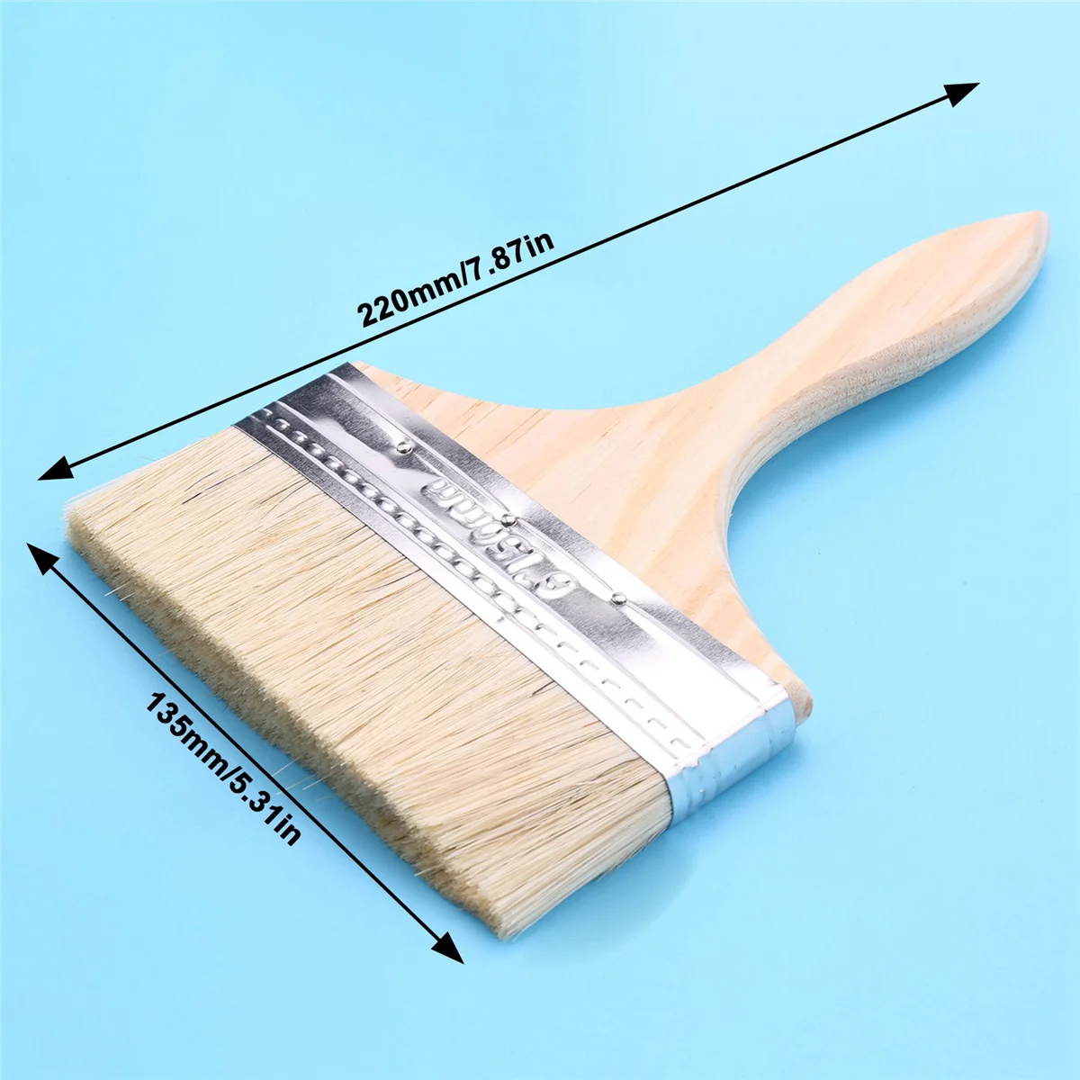 220 x 135mm Wide Bristle Hair Wooden Handle Paint Brush Wall Painting Tool