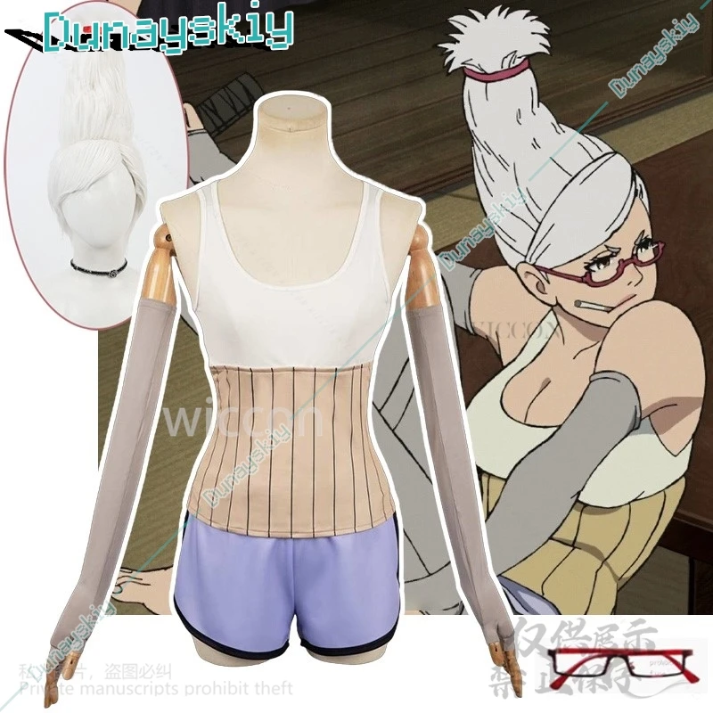 Anime Dandadan Seiko Ayase Cosplay Women Costume Girls Sexy Vest Shorts Sockings Glasses Wigs Set Halloween Xmas Suit Customized