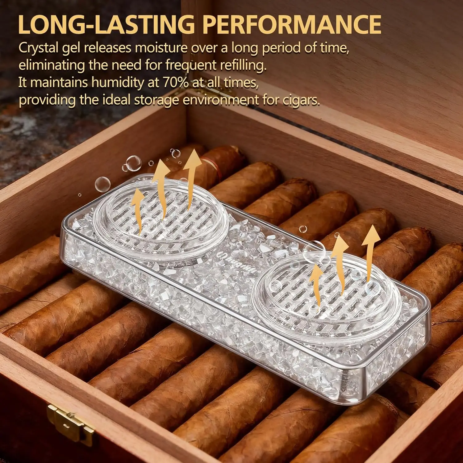 tobacco humidifier Pre-Filled Cigar Humidifier, Cigar Crystal Gel Humidifier, Suitable for  Cigar Boxes and Cigar Cabinets, Keeps Cigars Fresh