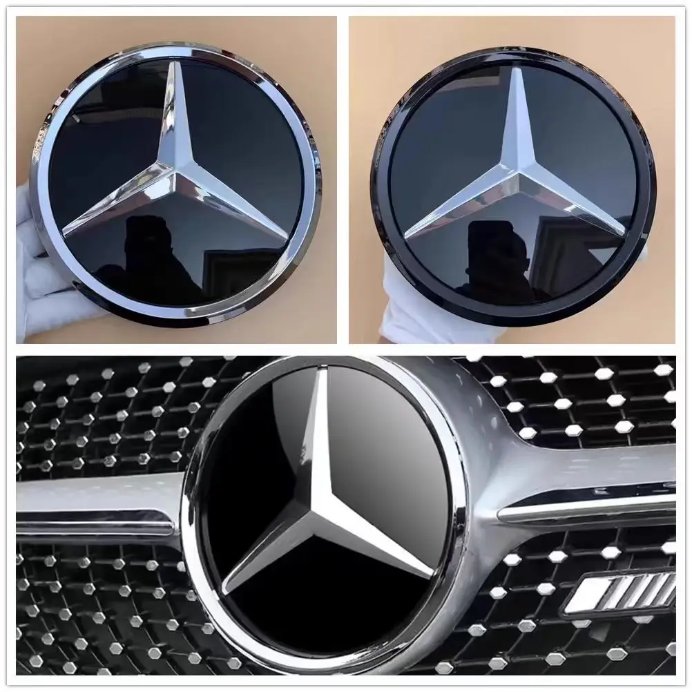 The front grille star logo badge mirror bottom 3D ABS logo for Mercedes-Benz W204 GLK200 GLK260 GLK300 GLK250 GLK350 2013-2019