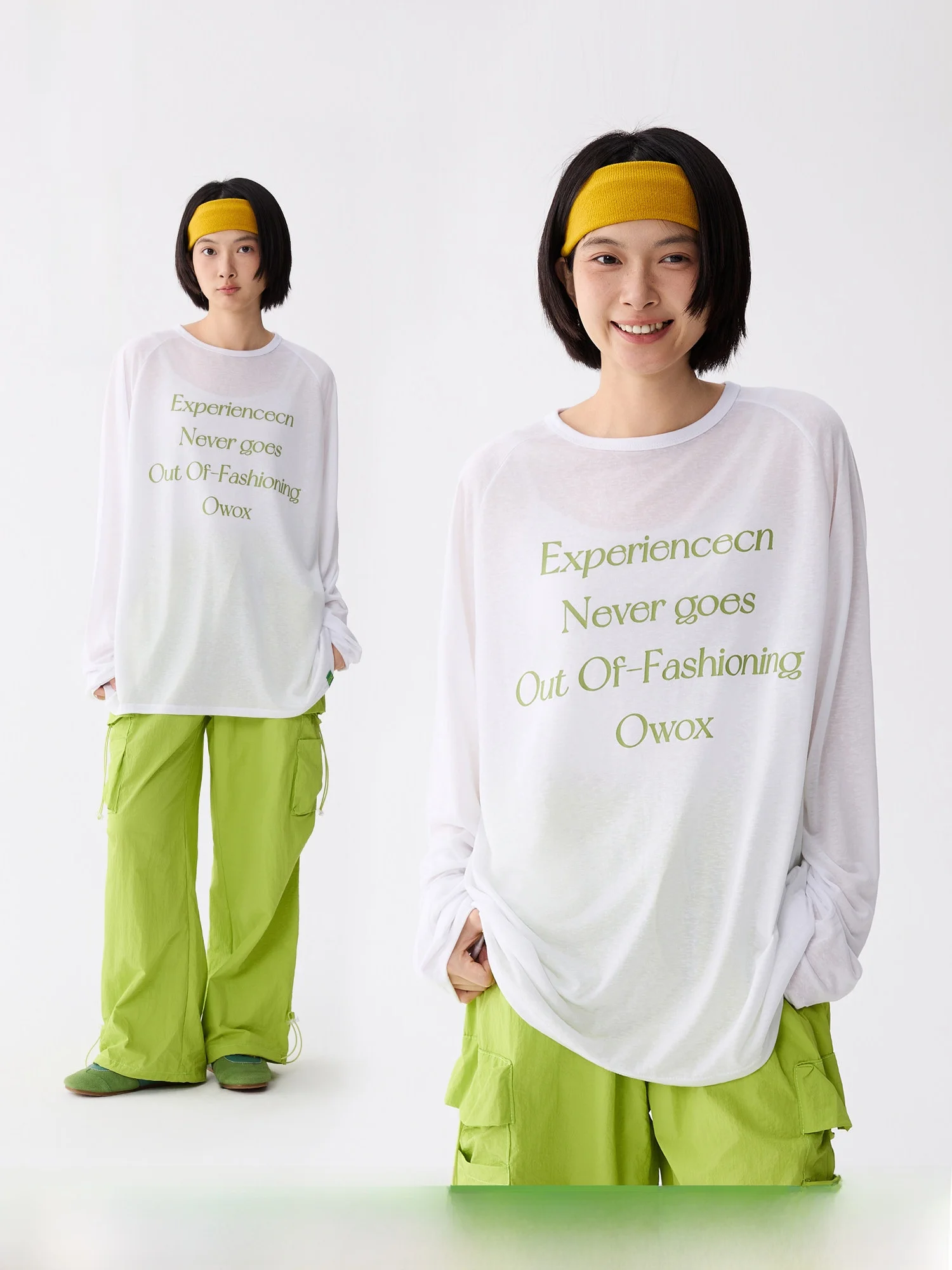 Owox Summer Thin Long Sleeve Women's T-shirt Lyocell Loose Fit Breathable Air Conditioning Transparent Shirt Street Style rou...