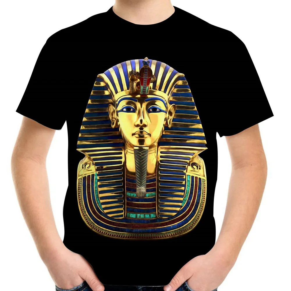 Ancient Egyptian Goddess Pharaoh 3D Print T-Shirt For Girl Boy Summer 4-20Y Teen Children Casual Clothes T Shirt Kid Cool Tshirt