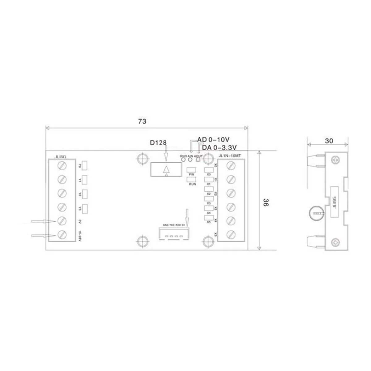 Imagem -04 - Plc Industrial Control Board Transistor Fx1n10mt Saída em Out Dc1028v Fonte de Alimentação com Cabo de Programa