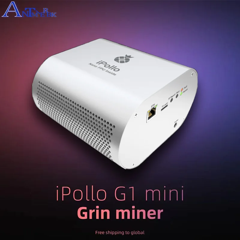 

In Stock USED iPollo G1 mini Grin Miner With Original Power Supply Asic miner Better than Goldshell BOX jasminer Whatsminer