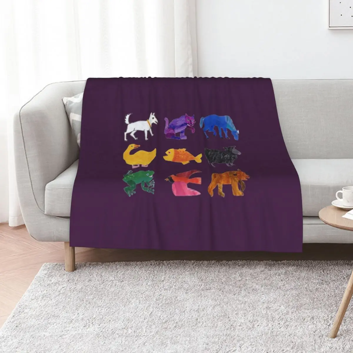 

Eric Carle Animals Throw Blanket Moving Single Furry Giant Sofa Blankets
